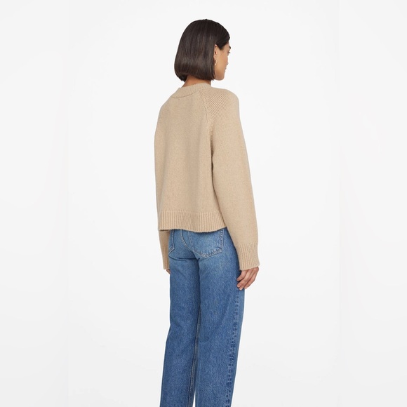 ANINE BING Kendrick Wool/Cashmere Blend University Paris Sweater in Light Camel - Picture 6 of 16